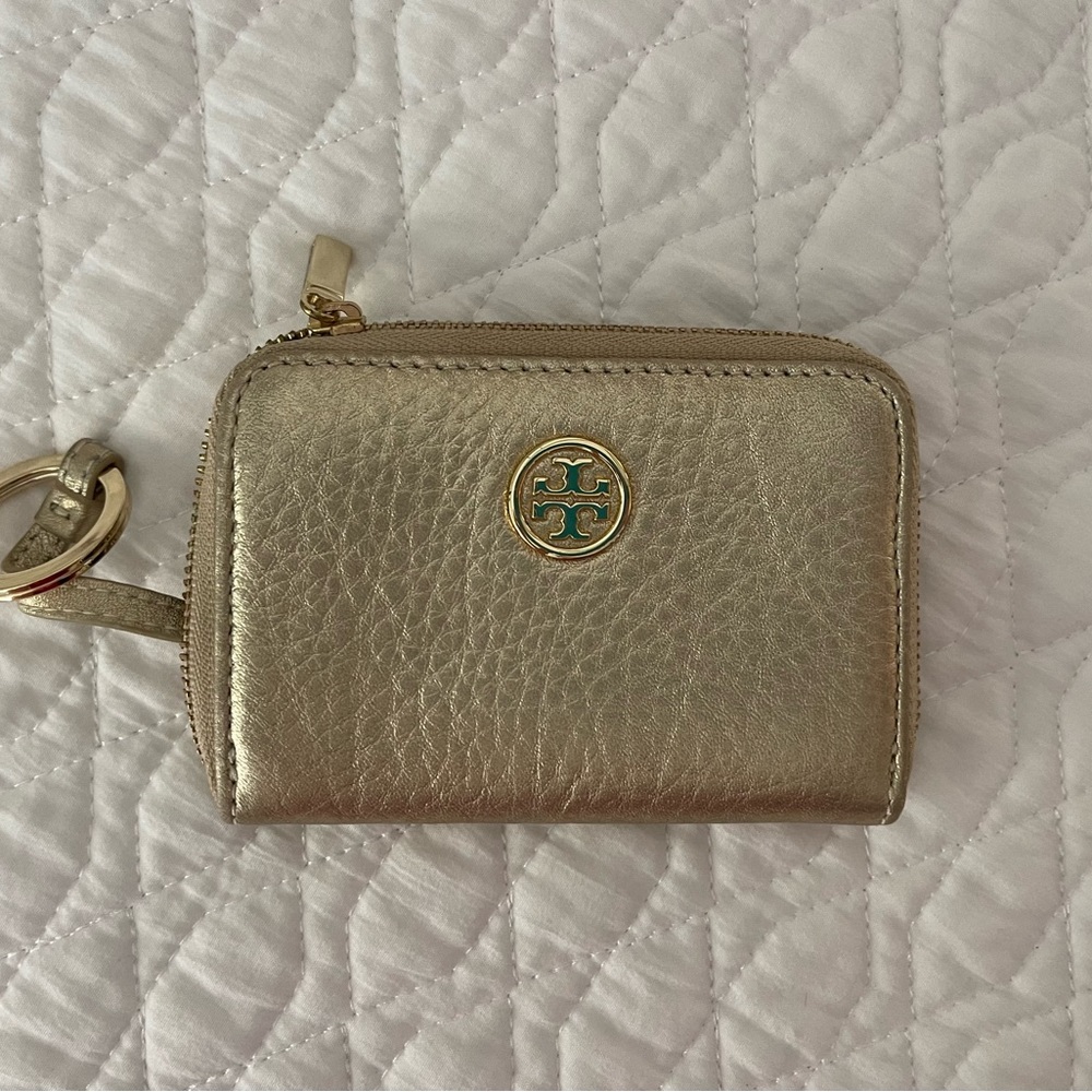Tory Burch Zip Coin Case in Gold